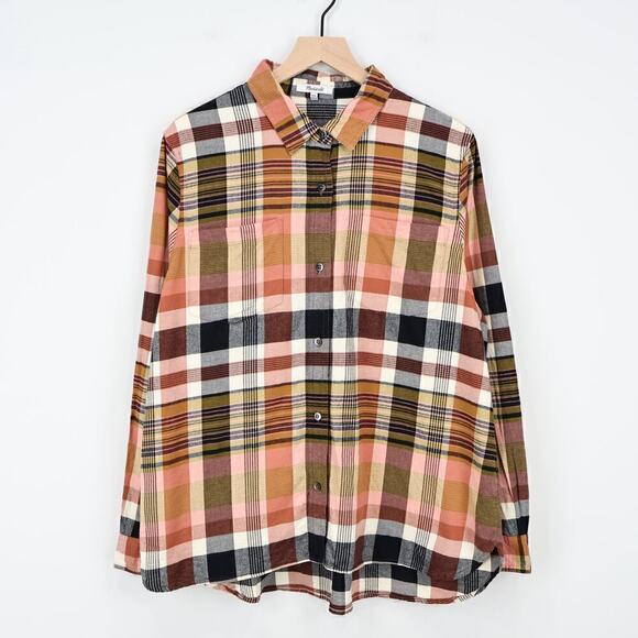 Madewell Tops - Madewell Classic Ex-Boyfriend Shirt in Seconda Plaid Dried Coral Size XXL